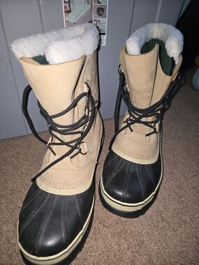 Sorel Tan and Black Men’s Rain & Snow Boots